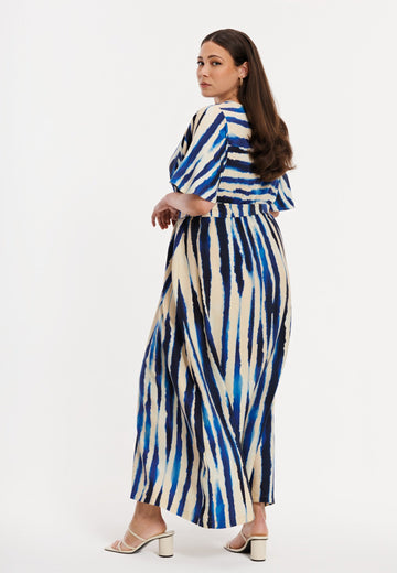 Maxi dress flare sleeve RIPPLES