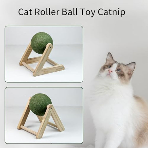 Catnip Balls Catnip Toys For Cats Cat Nip For Cats Safe Healthy Cat Nip Toys Giant Catnip Ball With Holder Cat Toys For Indoor Cats